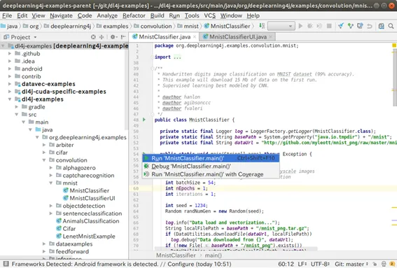 図: IntelliJでの開発